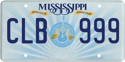 MS license plate CLB999