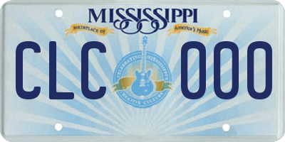 MS license plate CLC000
