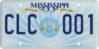 MS license plate CLC001