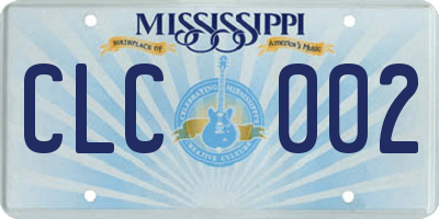 MS license plate CLC002