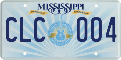 MS license plate CLC004
