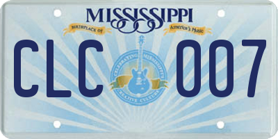 MS license plate CLC007