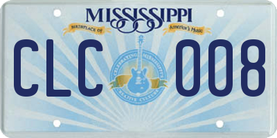 MS license plate CLC008