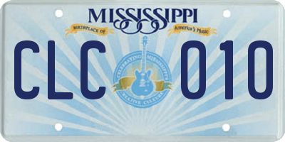 MS license plate CLC010