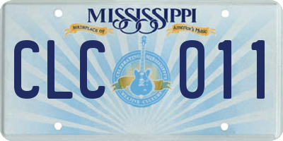 MS license plate CLC011