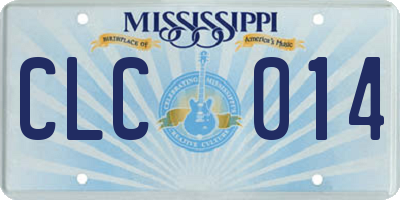 MS license plate CLC014