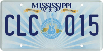 MS license plate CLC015