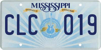 MS license plate CLC019