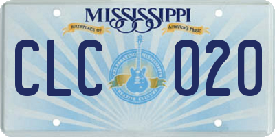 MS license plate CLC020