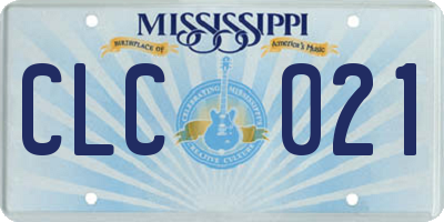 MS license plate CLC021