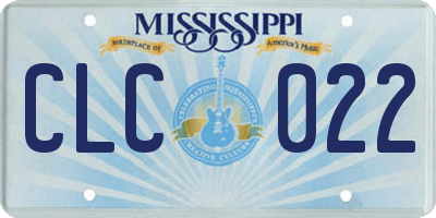 MS license plate CLC022