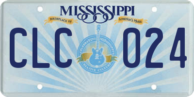 MS license plate CLC024