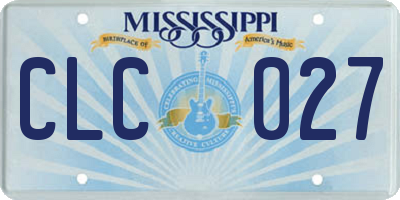MS license plate CLC027