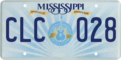 MS license plate CLC028