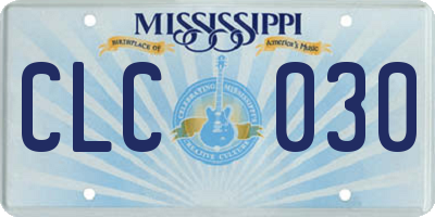 MS license plate CLC030