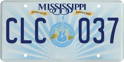 MS license plate CLC037