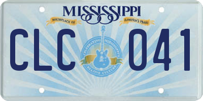 MS license plate CLC041