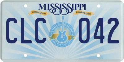 MS license plate CLC042