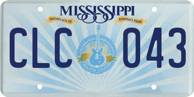 MS license plate CLC043