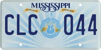 MS license plate CLC044