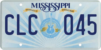 MS license plate CLC045