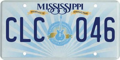 MS license plate CLC046