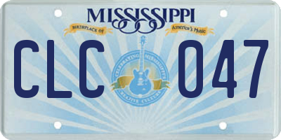 MS license plate CLC047