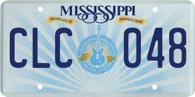 MS license plate CLC048