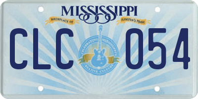 MS license plate CLC054