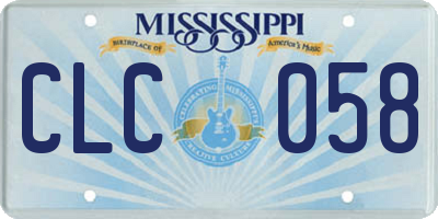 MS license plate CLC058