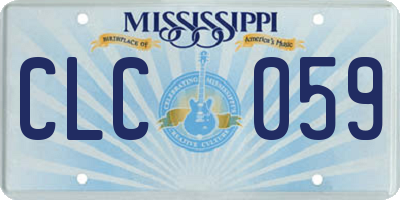 MS license plate CLC059
