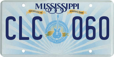 MS license plate CLC060