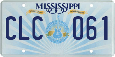 MS license plate CLC061