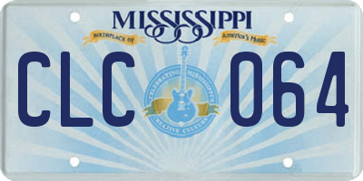MS license plate CLC064
