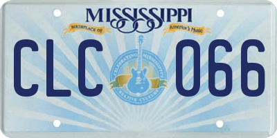 MS license plate CLC066