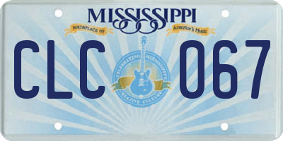 MS license plate CLC067
