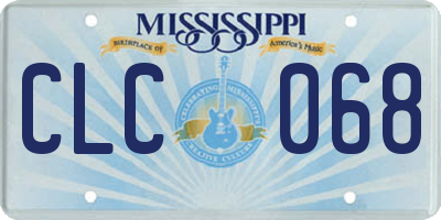 MS license plate CLC068