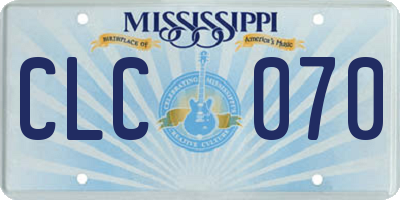 MS license plate CLC070