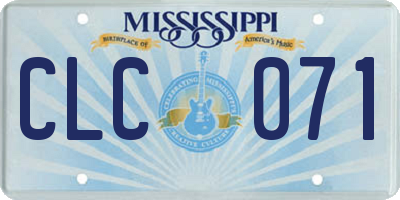 MS license plate CLC071