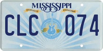 MS license plate CLC074