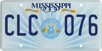 MS license plate CLC076