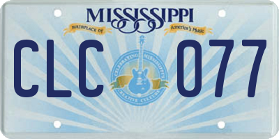 MS license plate CLC077