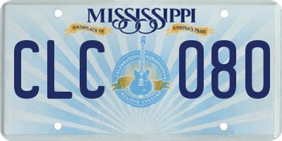 MS license plate CLC080