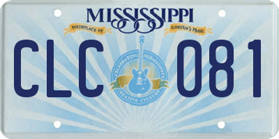 MS license plate CLC081
