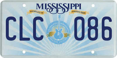 MS license plate CLC086