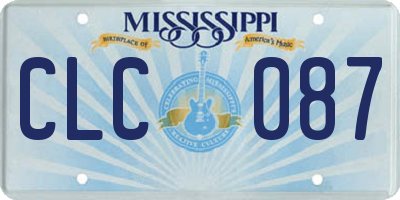 MS license plate CLC087