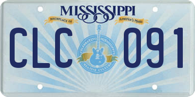 MS license plate CLC091