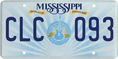 MS license plate CLC093