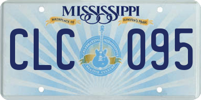 MS license plate CLC095