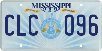 MS license plate CLC096